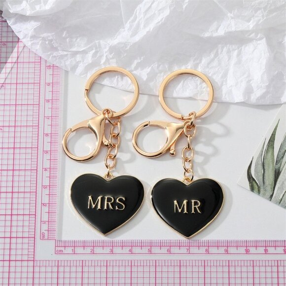 Mr. and Mrs. Heart Key Chain - Picture 4 of 4